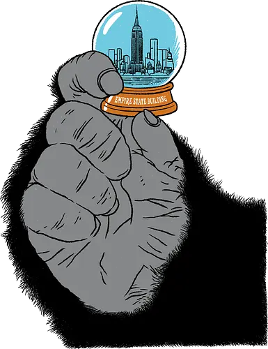 Souvenir - Movie, Kaiju, Empire State Building, Glass ball - Standard T-Shirt