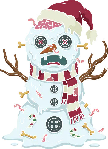 Frostbite: The Undead Snowman - zombie snowman shirt, creepy cute holiday graphic tee, dark humor christmas apparel, spooky winter streetwear, funny undead clothing, alternative ugly sweater, halloween and christmas mashup, pastel goth winter fashion, scary snowman merch, quirky pop art tee - Standard T-Shirt