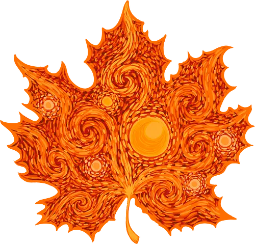 Autumn Starry Night - impressionism, leaf, fall, autumn, autumn vibes, colorful, cozy vibes, fall vibes, halloween, harvest moon, maple leaf, starry night, stars, surreal, van gogh - Standard T-Shirt