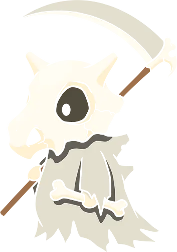 Little Reaper: The Bone Collector - Cubone Halloween shirt, cute grim reaper graphic tee, anime pocket monster apparel, spooky aesthetic streetwear, pastel goth gamer clothing, nostalgic 90s anime merch, creepy kawaii design, funny monster cosplay tee, trick or treat anime shirt, bone club character fashion - Standard T-Shirt