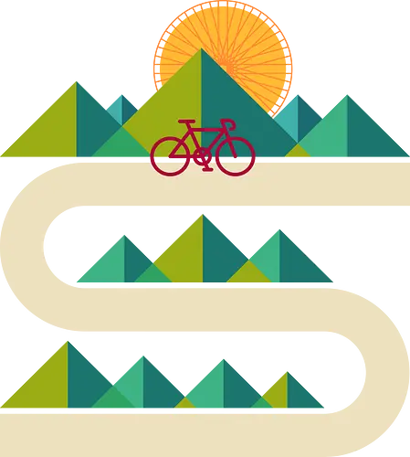 Bike Geometric Landscape - mtb, riding, summer, travel, bike, bicycle, biker, biking, cycle, cycling, cyclist, enjoy life, geometric, landscape, mountain bike - Standard T-Shirt