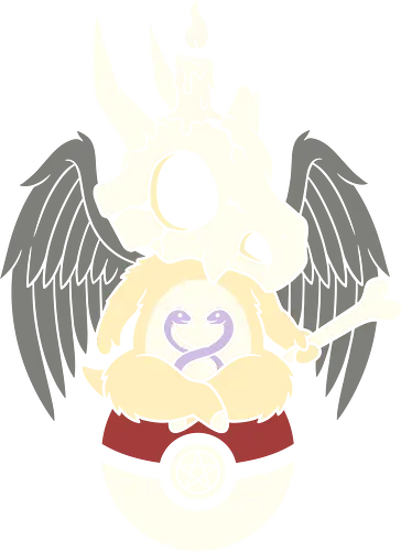 Occult Bones: The Guardian Spirit - Cubone graphic tee, witchy anime apparel, dark aesthetic gamer shirt, spooky cute monster design, nostalgic 90s streetwear, gothic pocket monster clothing, alternative pop culture merch, angel wings skull tee, creepy kawaii fashion, retro gaming aesthetic shirt - Standard T-Shirt