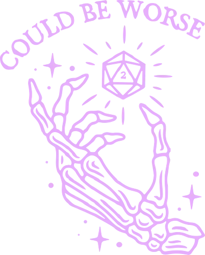 Could Be Worse: The Unlucky D20 - funny D&D shirt, TTRPG graphic tee, pastel goth skeleton apparel, d20 dice clothing, could be worse quote shirt, tabletop gamer streetwear, critical fail merch, spooky cute aesthetic fashion, sarcastic RPG design, dice goblin shirt - Standard T-Shirt