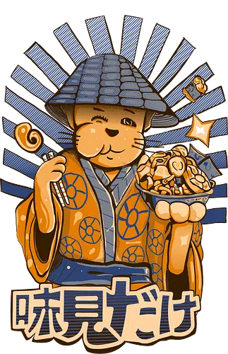 Ramen Chef Cat - Vintage Japanese Anime Art - japanese cat chef, neko ramen, japanische katze, ramen katze, vintage anime shirt, halftone art, retro japanese street food, anime katze t-shirt, asian food aesthetic, ukiyo e cat, japanisches essen, streetwear japan, japanese aesthetic, chef cat gift - Standard T-Shirt