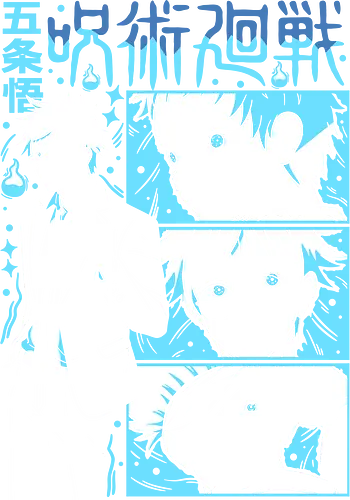 Gojo Satoru Infinity Comic Splash JJK - cyan blue aesthetic, strongest sorcerer, anime birthday present, jujutsu kaisen otaku, weeb shirt, gojo satoru, jjk gojo, comic panel style - Standard T-Shirt