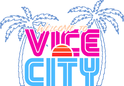 Welcome To Vice City  - gaming, 80s, crime, fashion, game, gamer, neon, nostalgia, retro, video game, vintage, 80s aesthetic, 80s retro, theft, videogames - Standard T-Shirt