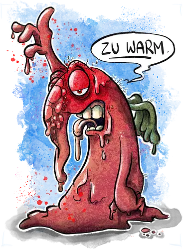Zu warm. - Monsta, Monster, Hitze, Sommer, warm - Standard T-Shirt