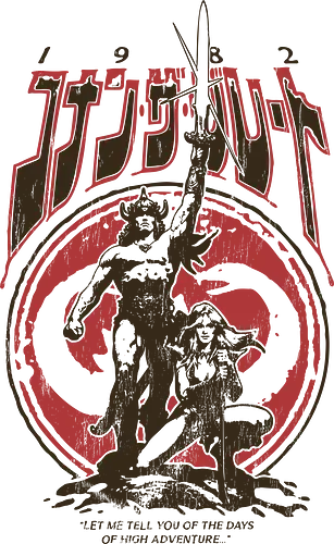 High Adventure 1982 - conan, retro, movie, 80s, warrior, japan, demonigote - Standard T-Shirt