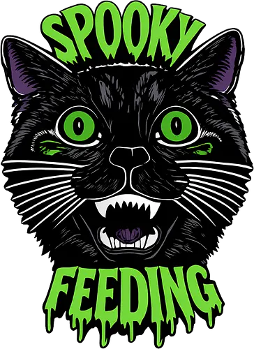 Spooky But Make It Feeding – Lustige Halloween Katze - Halloween, Katze, schwarze Katze, Spooky, lustig, Füttern, Katzenhumor, grün, Kürbis, Fledermaus, Grusel, Gothic, Herbst, Katzenfan, Halloween Katze - Standard T-Shirt