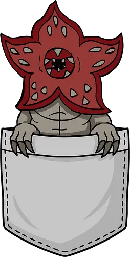 The Pocket Down - funny, Strange, tv series, demogorgon, 80s, 90s, TV, pocket shirt, eleven, hawkins, vecna, upside down - Standard T-Shirt