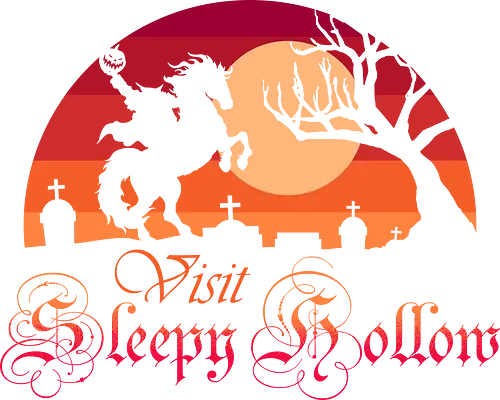 Visit Sleepy Hollow  - sleepy hollow, book, halloween, headless horseman, horror, horse, horses, ichabod crane, nostalgia, reading, retro, scary, spooky, horseman, movie - Standard T-Shirt