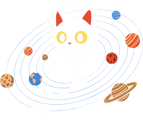 Purrfect Solar System - whimsical, aesthetic, spacecore, purrfect, cat, space, cosmos, galaxy, astronaut, astronomy, planet, planets, moon, stars, universe, scifi, futuristic, cute, kawaii, retro, vintage, geek, nerd, cosmic, celestial, orbital, explorer, adventure, night - Standard T-Shirt