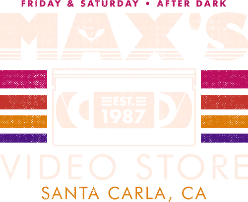 Santa Carla Video Club - 80s movies, 80s, bats, betamax, cult horror, geek, halloween, horror, nostalgia, old school, retro, santa carla, vampire, vhs, vintage - Standard T-Shirt