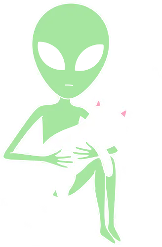 The Alien Cat Lover - alien cat shirt, minimalist sci-fi graphic tee, pastel alien apparel, negative space cat design, aesthetic extraterrestrial clothing, quirky animal streetwear, cosmic kitty merch, indie pop art fashion, UFO believer shirt, cute alien graphic - Standard T-Shirt