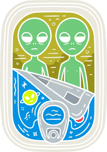 Freshly Packed Aliens - funny alien shirt, canned sardines graphic, surreal sci-fi apparel, UFO streetwear, quirky pop art tee, green alien clothing, retro cosmic design, weird indie fashion, extraterrestrial merch, aesthetic space shirt - Standard T-Shirt