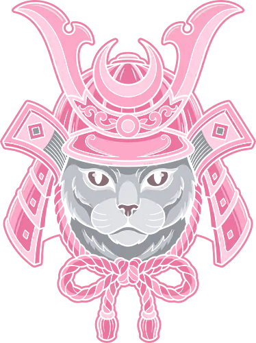 Kawaii Shogun: The Pastel Samurai Cat - feline warrior design, Samurai cat shirt, pastel goth aesthetic tee, Japanese helmet graphic, kawaii animal streetwear, pink samurai apparel, ninja cat clothing, neo traditional Japanese art, cute but fierce fashion, otaku aesthetic merch - Standard T-Shirt