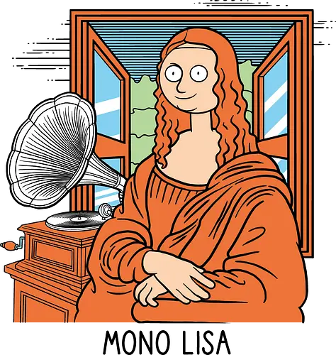 Mono Lisa - Music, Mono, Mona Lisa, Gramophone - Standard T-Shirt