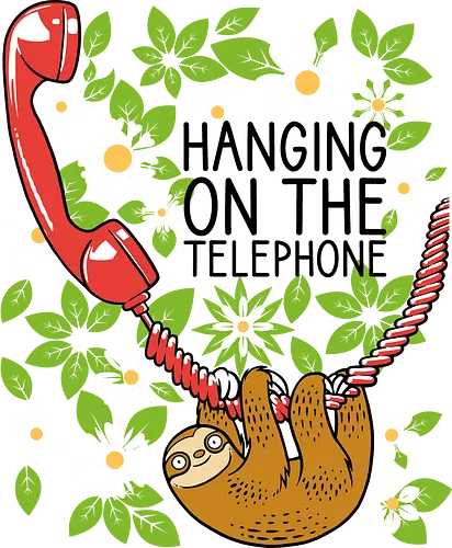 Hanging on the Telephone - Sloth, Telephone, Hanging, Animals - Standard T-Shirt