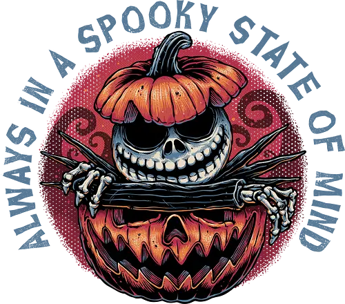 Spooky state of mind - Movie, animated, animation, horror, Halloween, pumpkin, skeleton, character, fantasy - Standard T-Shirt