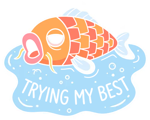 Trying My Best: The Floundering Fish - Magikarp shirt, trying my best graphic tee, funny fish apparel, retro gaming streetwear, relatable meme clothing, 90s nostalgic fashion, kawaii fish design, self deprecating humor shirt, funny animal graphic tee, pastel aesthetic merch - Standard T-Shirt