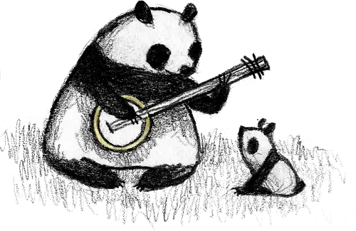 Großer Panda beim Banjo-Spielen - Maximale Niedlichkeit - Riesenpanda, süßer Panda, Panda Musiker, Panda Banjo, niedlicher Panda, Panda Kunst, Riesenpanda, Panda Illustration, Panda Skizze, Tier Musik Kunst, Panda und Jungtier, Pandabär, Panda Liebhaber, Panda Motiv, Panda Geschenk, niedliche Tierkunst, Panda China, Natur Tierkunst, lustiger Panda, Panda Baby, Tierliebe, Liebe zu Tieren - Standard T-Shirt