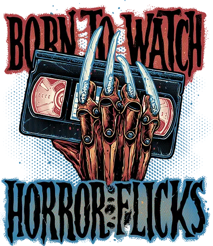 Born to Watch Horror Flicks - Horror, Halloween, horror movies, video tape, classic movies, classic - Standard T-Shirt