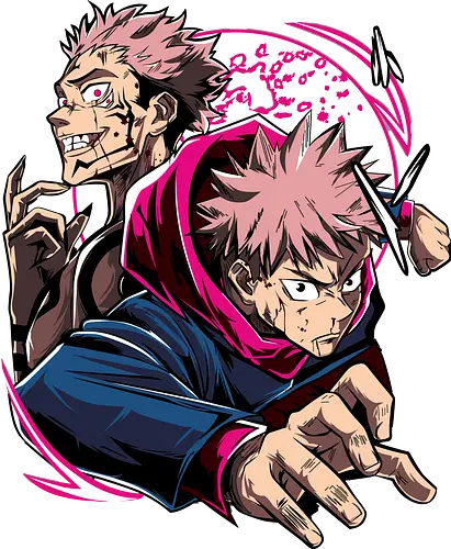 Itadori Yuji Jujutsu Cursed Power - itadori yuji, Jujutsu, cursed energy, anime fan, pink hair, action pose, otaku gift, shounen - Standard T-Shirt