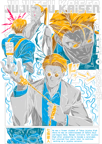 Nanami Kento Grade 1 Overtime Grind - nanami kento, Jujutsu, fan art tribute, overtime rule, collector poster style, anime office humor, stoic hero, otaku - Standard T-Shirt