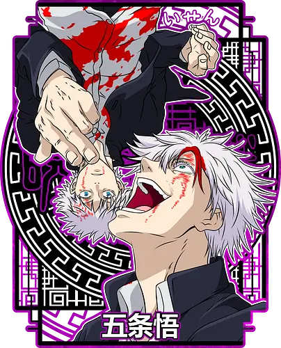Gojo Satoru Five Seals Infinite Power - gojo satoru, Jujutsu, five seals, purple aesthetic, six eyes unleashed, anime fan art, weeb birthday, strongest sorcerer - Standard T-Shirt