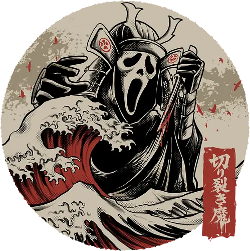 the faceless assassin - ghostface, scarymovie, horror, halloween, horror movies, slasher, halloween town, hocus pocus, elmstreet, nightmare, waveoffkanagawa, japanese, shinobi, samurai - Standard T-Shirt