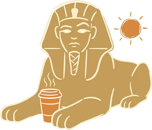 Ancient Caffeine: The Morning Sphinx - funny sphinx shirt, coffee lover graphic tee, ancient egypt apparel, not a morning person tee, minimalist boho clothing, quirky history merch, caffeine addict streetwear, funny pharaoh design, desert aesthetic fashion, sarcastic morning shirt - Standard T-Shirt