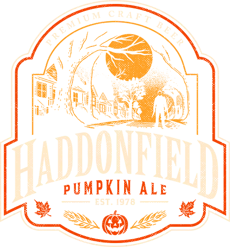 Haddonfield Pumpkin Ale  - nostalgia, pumpkin, retro, slasher, halloween, 1978, 70s, 80s, beer, haddonfield, horror, michael myers, movies, spooky, vintage - Standard T-Shirt