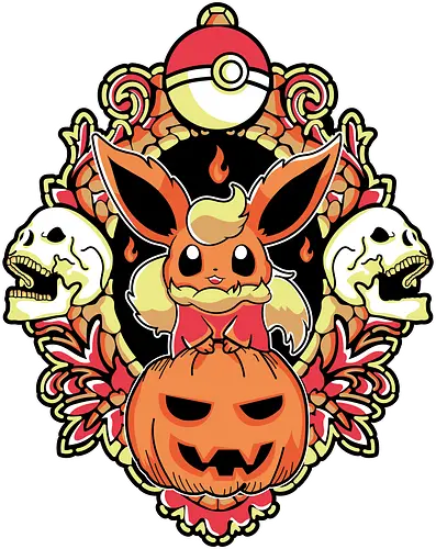 Ember Witch Of The Pumpkin Patch - fire spirit, spooky fanart, flame aesthetic, halloween chibi, anime birthday gift, dark kawaii, autumn creature, otaku shirt - Standard T-Shirt