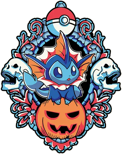 Tidal Phantom Of The Harvest Flame - water type halloween, blue fire aesthetic, spooky mermaid vibes, chibi horror, anime ocean lover, haunted wave, vaporeon aesthetic, dark water spirit, pocket - Standard T-Shirt