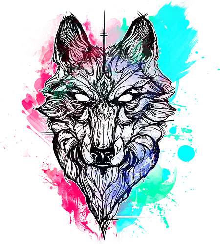 Rainbow Wolf - rainbow, wolf, fantasy