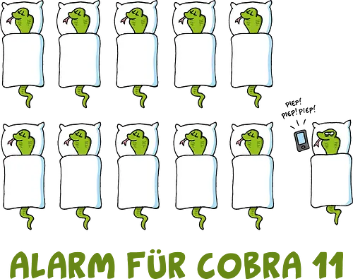 Ruthe - Cobra 11 - Ruthe, Ralph Ruthe, comic, cobra, schlange, 11, Alarm, fun, wecker