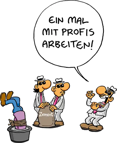 Ruthe - Profis - Ruthe, Ralph Ruthe, comic, mafia, Zement, Profis