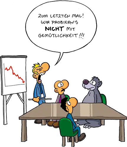 Ruthe - Gemütlichkeit - Ruthe, Ralph Ruthe, comic, Gemütlich, balu, dschungelbuch, mashup, Meeting, busiConsoles