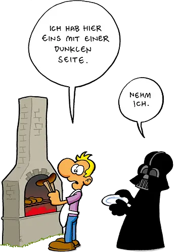 Ruthe - Dunkle Seite - Ruthe, Ralph Ruthe, comic, Dunkle Seite der Wurst, wurst, mashup, Dunkle Seite, dark lord