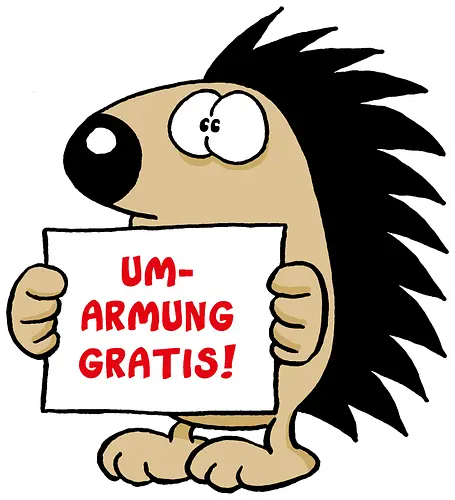 Ruthe - Gratisumarmung - Ruthe, Ralph Ruthe, comic, igel, hug, Gratisumarmung, umarmung