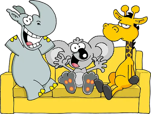 Ruthe - HNO Couch - Ruthe, Ralph Ruthe, comic, HNO, giraffe, koala, nashorn