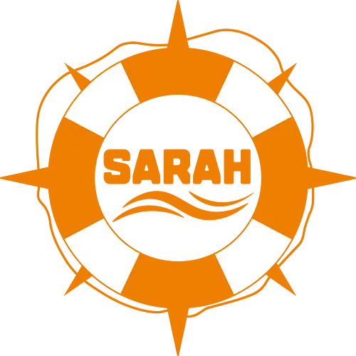 SARAH Soli-Shirt mit Logo orange/weiß