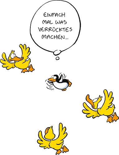 RUTHE - WAS VERRÜCKTES - Ruthe, Ralph Ruthe, Was verrücktes, Pingiun, fliegen, vogel