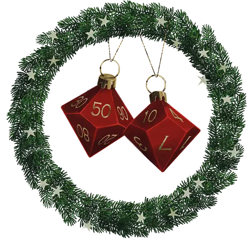 CHRISTMAS DICE - htbah, HOW TO BE A HERO, rpg, pen and paper