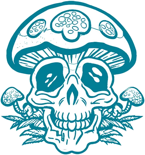 Skull'n'shrooms Stencil - skull, mushroom, pilz, schädel