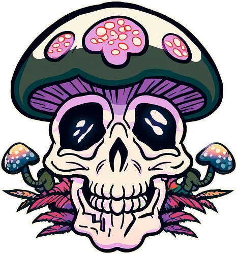 Skull'n'shrooms - skull, mushroom, schädel, pilz