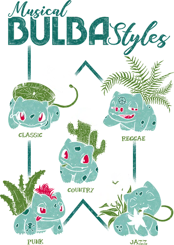 Musical Bulbastyles - pocket, monster, plant, music, pflanze