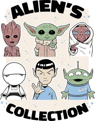 Alien's Collection - alien, e.t., marvin, spock, Alien