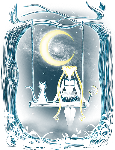 Guardian under the moon - sailor, moon, anime, kunst, bunny