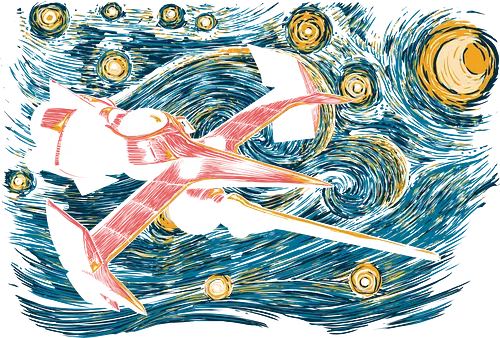 Starry Cowboy - cowboy, bebop, van gogh, starry night, anime, weltraum, space, bounty hunter